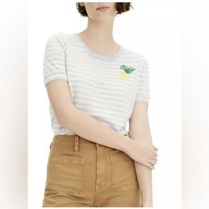 J.Crew Tippi Short Sleeve Pineapple Stripe Sweater